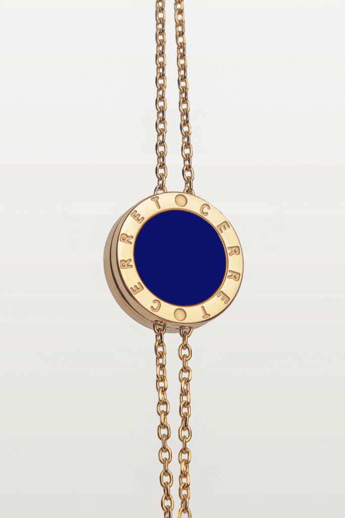 CERRET Azur 24K gold-plated safety bracelet with sapphire enamel