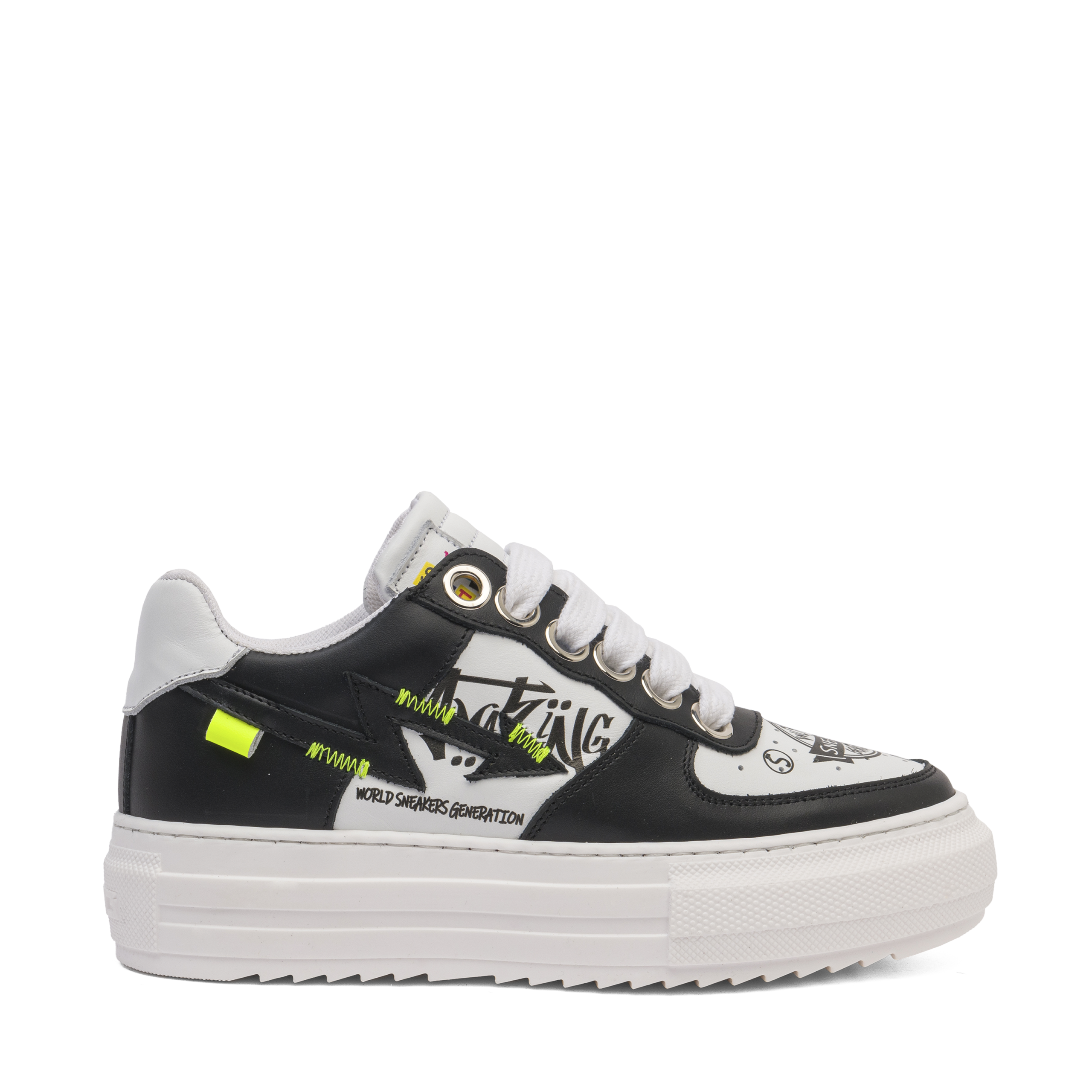 CRISTIANZEROTRE BALI LOW Black and White Edition platform sneaker