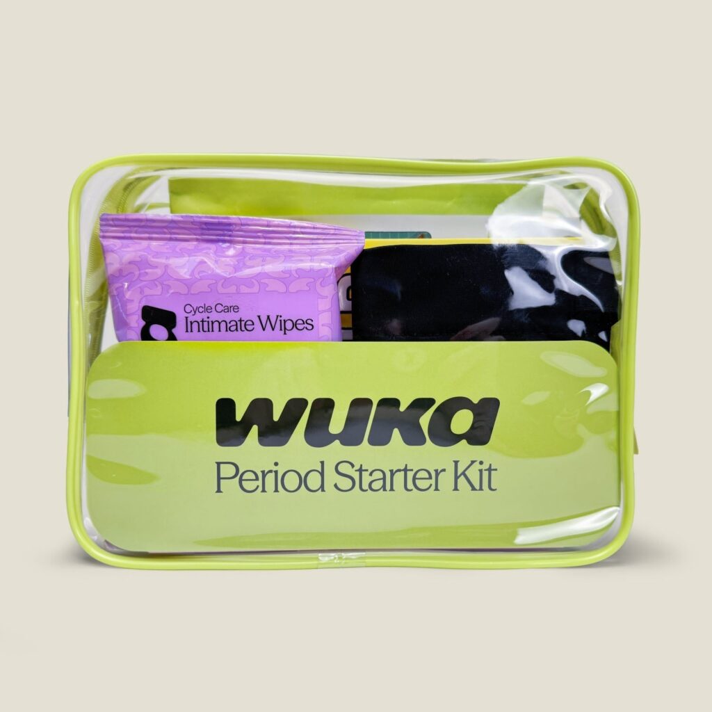 WUKA Teen Period Starter Kit in a clear zip pouch