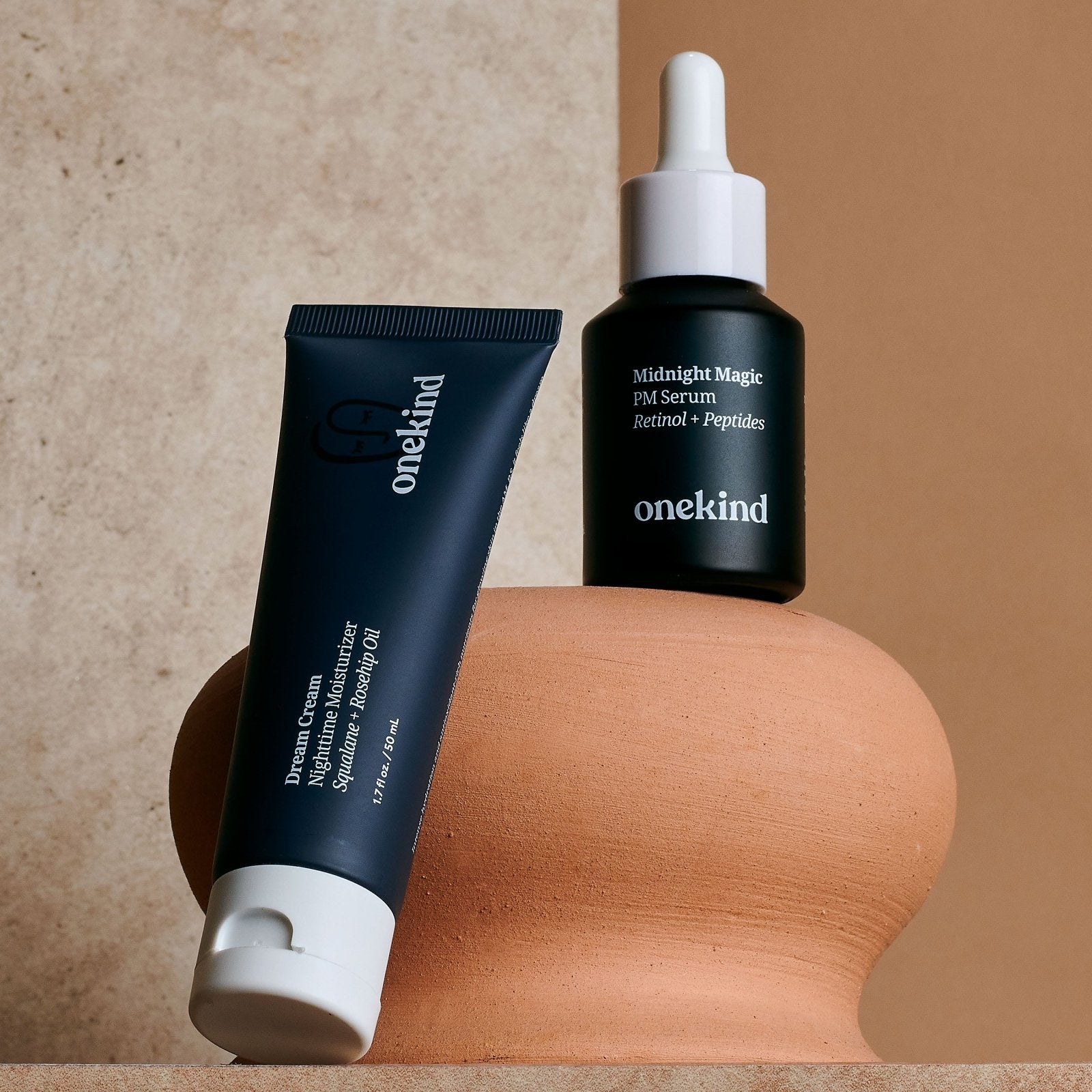 Onekind PM Power Couple set with Midnight Magic PM Serum and Dream Cream