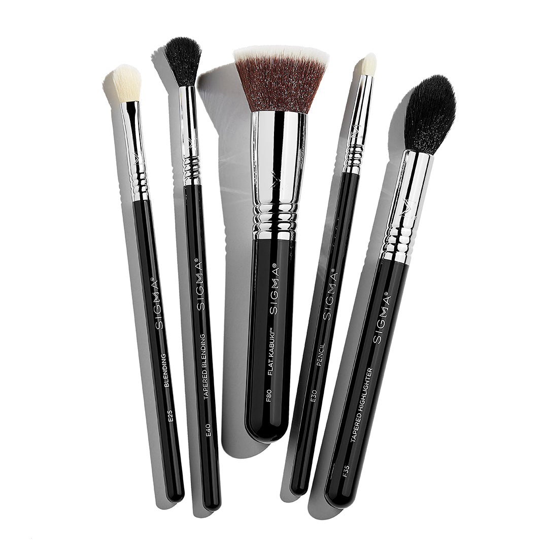 Sigma Beauty Most-Wanted Brush Set with five best-selling brushes