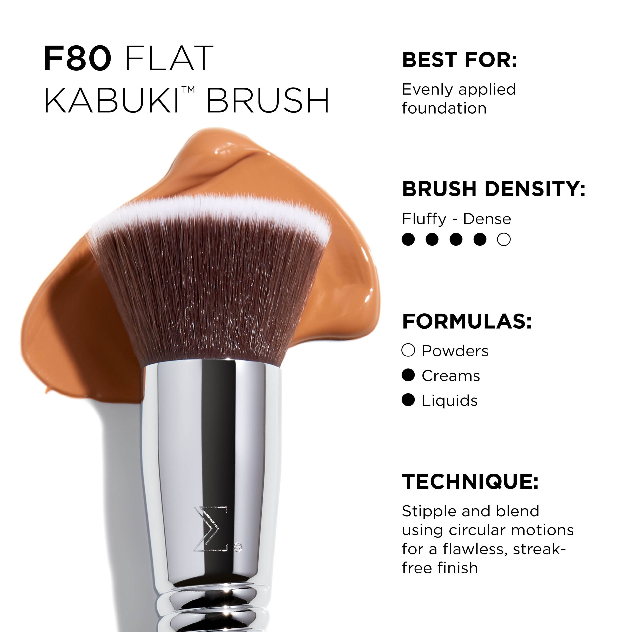 Sigma F80 Flat Kabuki brush close-up of the flat dense head