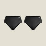 Two pairs of WUKA Stretch Seamless Midi Brief period pants in black