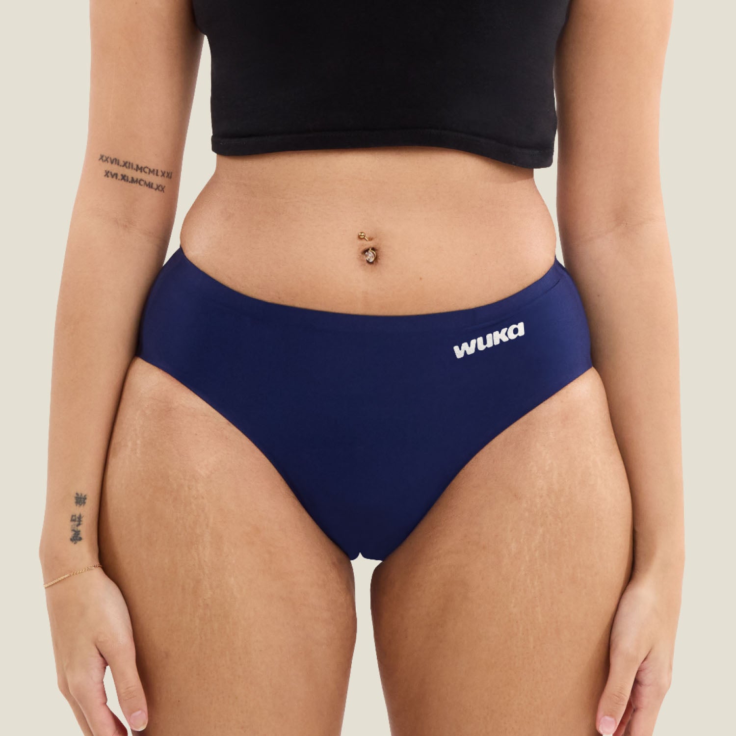 WUKA Teen Stretch Seamless period pants in navy, heavy flow